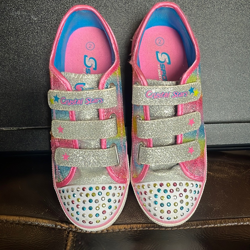 Sketchers Crystal Stars light up shoes Sz 2 - Perfect condition